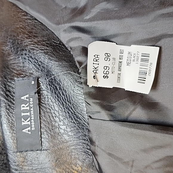 Akira Black Essential Boyfriend Moto Vest M - Picture 6 of 7